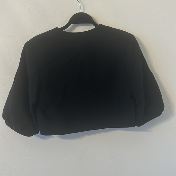Vintage Ralph Lauren Black Bolero Button Front Cropped Jacket Size 10 - Picture 5 of 6
